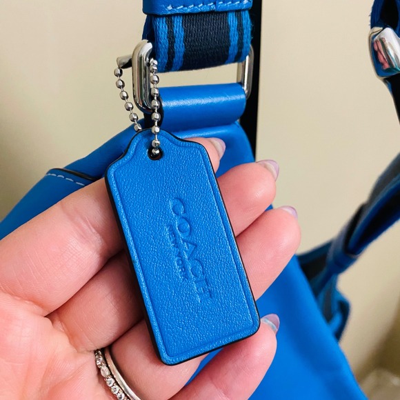 Coach CJ505 Elias Blue & Tan Belt Bag In Colorblock Signature Canvas - Picture 8 of 10